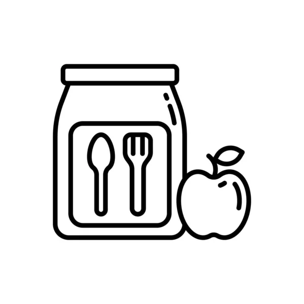Lunch Box Icon Vector Logotype — Stock Vector