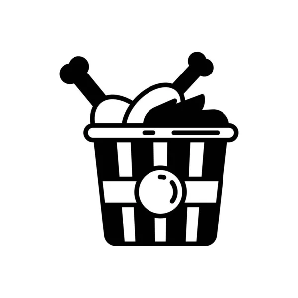 Смажений Курячий Значок Векторі Логотип — стоковий вектор