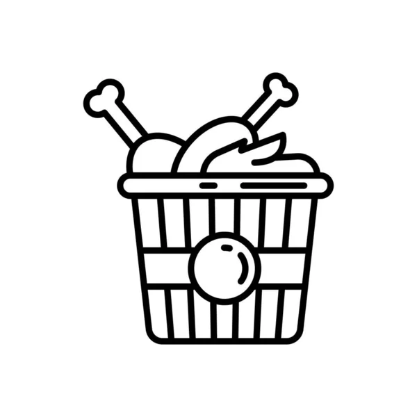 Icono Pollo Frito Vector Logotipo — Archivo Imágenes Vectoriales
