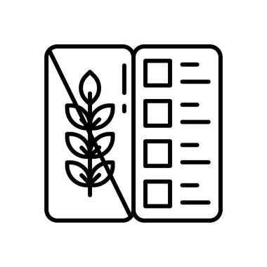 Vektör olarak glütensiz menü simgesi. Logotype