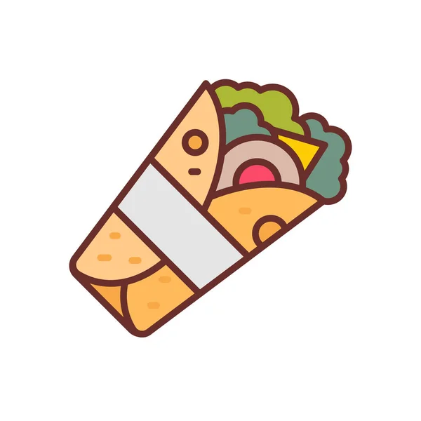 Shawarma Ikon Vektorban Logotípus — Stock Vector