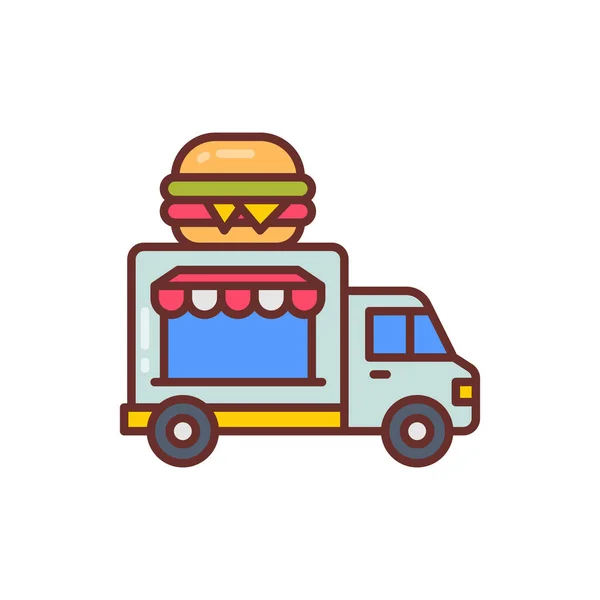 Food Truck Symbol Vektor Logotyp — Stockvektor