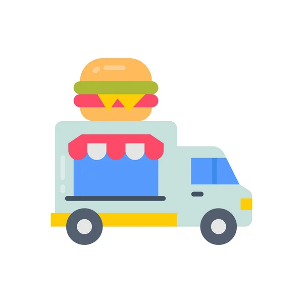 Ikona Jedzenie Truck Wektorze Identyfikator — Wektor stockowy