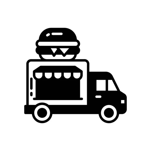 病媒中的食物卡车图标 标识类型 — 图库矢量图片
