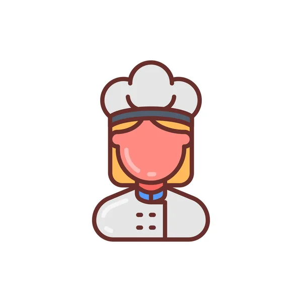 Γυναίκα Chef Εικονίδιο Στο Διάνυσμα Λογότυπο — Διανυσματικό Αρχείο