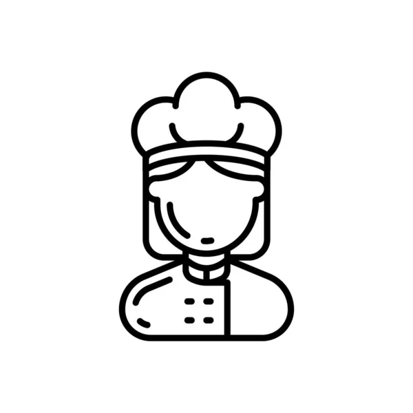 Ícone Chef Fêmea Vetor Logotipo — Vetor de Stock