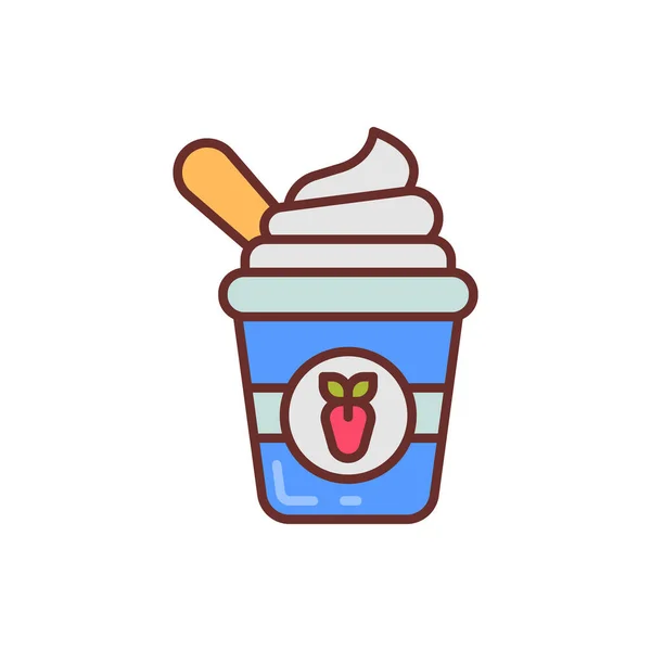 Icona Dello Yogurt Nel Vettore Logotipo — Vettoriale Stock