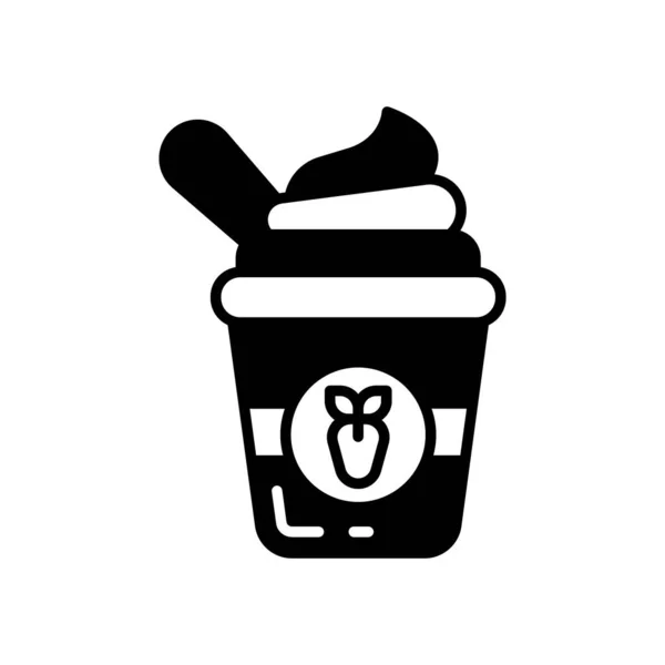 Joghurt Ikon Vektorban Logotípus — Stock Vector