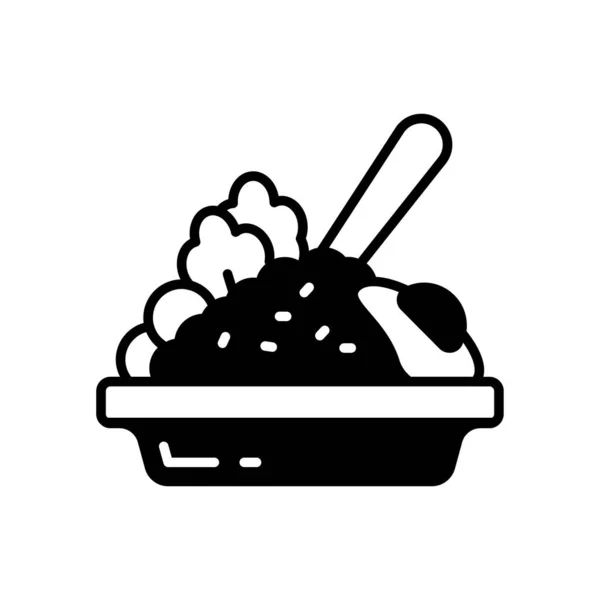Icône Riz Frit Dans Vecteur Logotype — Image vectorielle