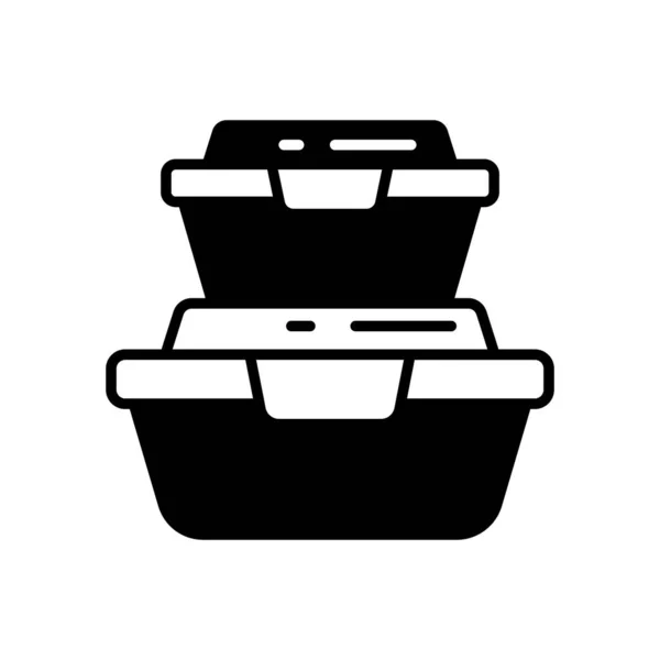 Contenedor Alimentos Icono Vector Logotipo — Vector de stock