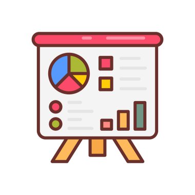 Vektör olarak sunum simgesi. Logotype