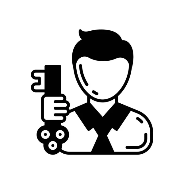 Schlüsselperson Symbol Vektor Logotyp — Stockvektor