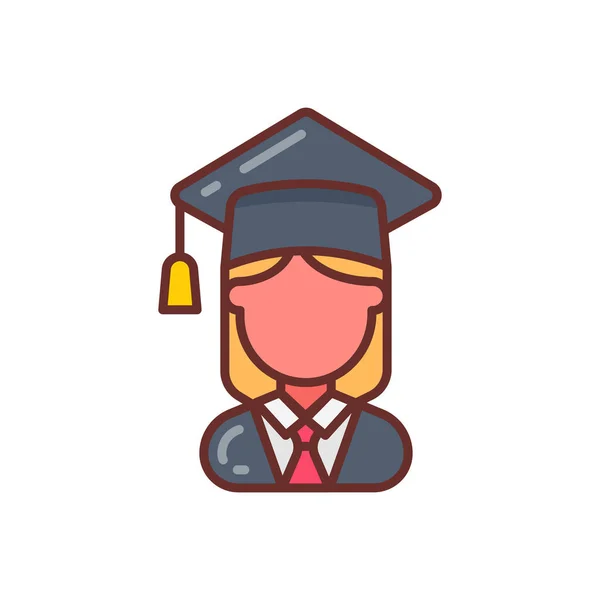Ícone Estudante Vetor Logotipo — Vetor de Stock