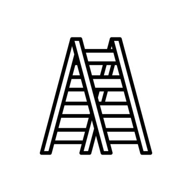 Stepladder simgesi vektörde. Logotype