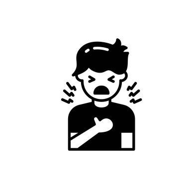 Vektör olarak göğüs ağrısı simgesi. Logotype