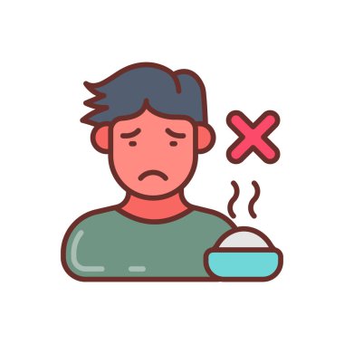 Vektörde iştah kaybı simgesi. Logotype