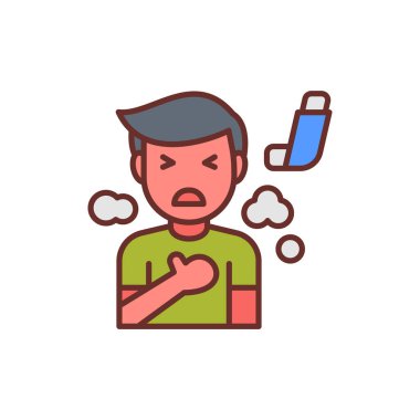 Astım simgesi vektörde. Logotype