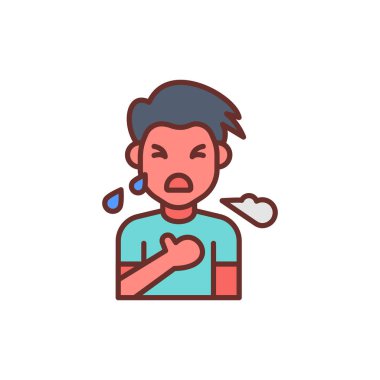 Vektör olarak nefes darlığı simgesi. Logotype