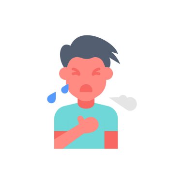 Vektör olarak nefes darlığı simgesi. Logotype