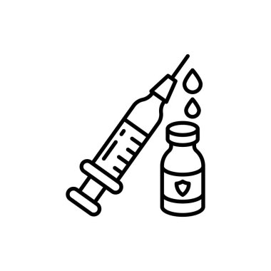 Aşı ikonu vektörde. Logotype