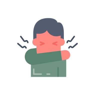 Öksürük Görgü kuralları ikonu. Logotype