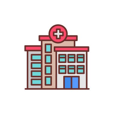 Hastane ikonu vektör olarak. Logotype