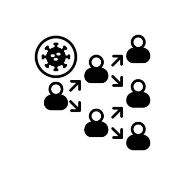 Covid Aktarım simgesi vektörde. Logotype