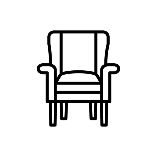 Wingback Ícone Cadeira Vetor Logotipo — Vetor de Stock