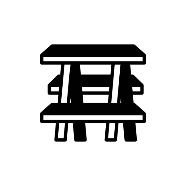 Picnic Table Icon Vector Logotype — Vettoriale Stock