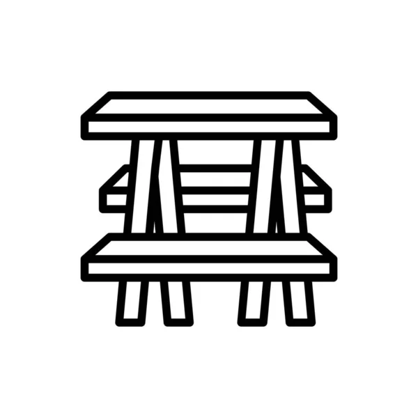 Picnic Table Icon Vector Logotype — Stock vektor