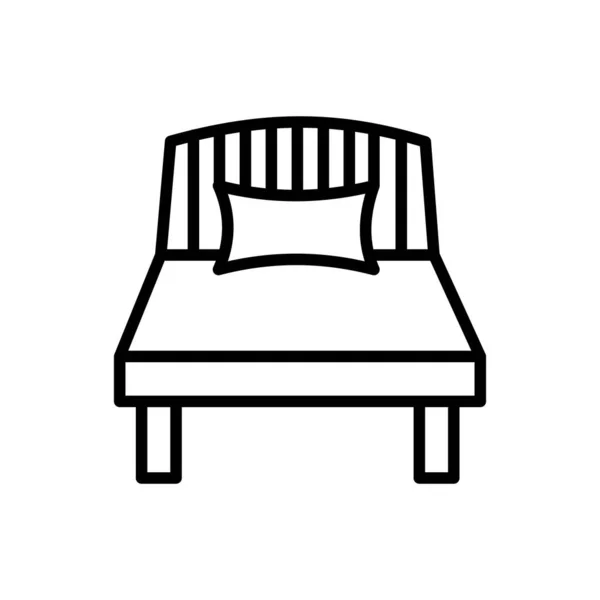 Einzelbett Symbol Vektor Logotyp — Stockvektor