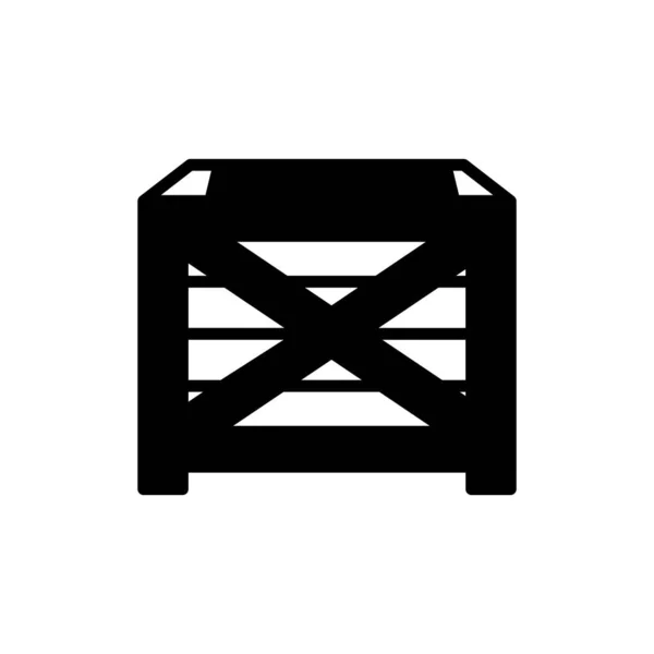 Holzkästchen Symbol Vektor Logotyp — Stockvektor
