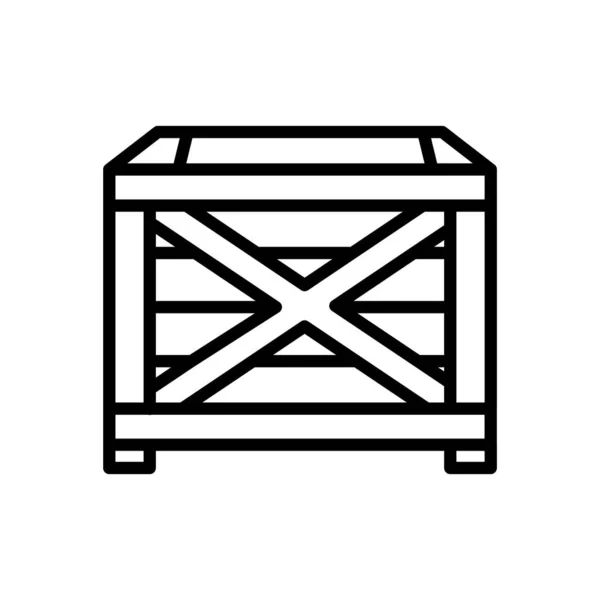 Ícone Caixa Madeira Vetor Logotipo — Vetor de Stock