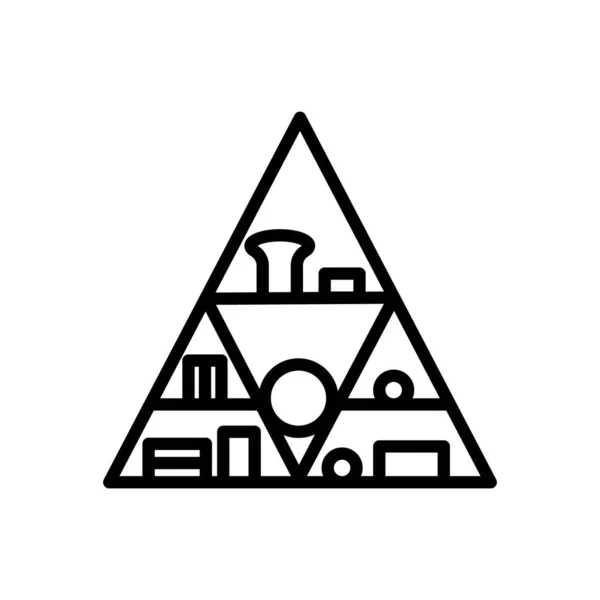 Ícone Prateleira Triângulo Vetor Logotipo — Vetor de Stock