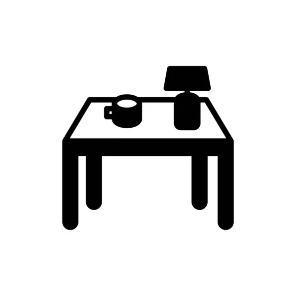 Icône Table Carrée Vecteur Logotype — Image vectorielle