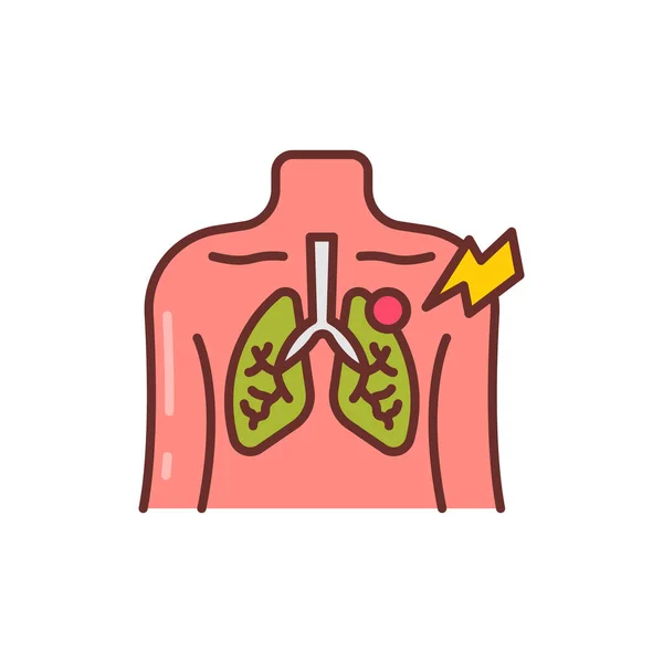Ikona Zapalenia Płuc Wektorem Identyfikator — Wektor stockowy