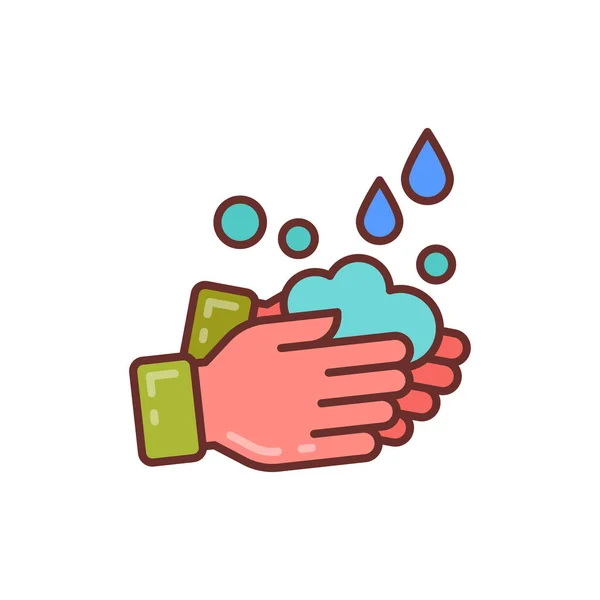 Waschen Hand Symbol Vektor Logotyp — Stockvektor