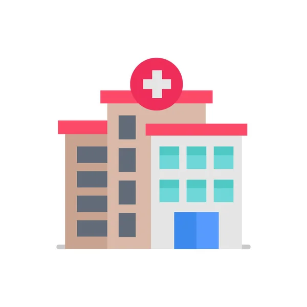 Icona Dell Ospedale Nel Vettore Logotipo — Vettoriale Stock