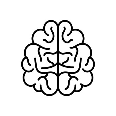 Vektör olarak Beyin Üst Görünüm simgesi. Logotype