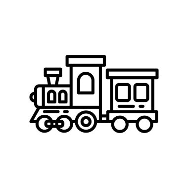 Vektör olarak tren oyuncağı simgesi. Logotype