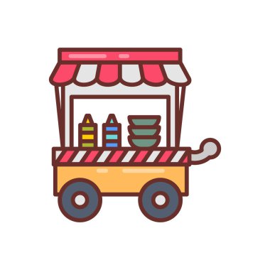 Yemek oyalama ikonu vektörde. Logotype