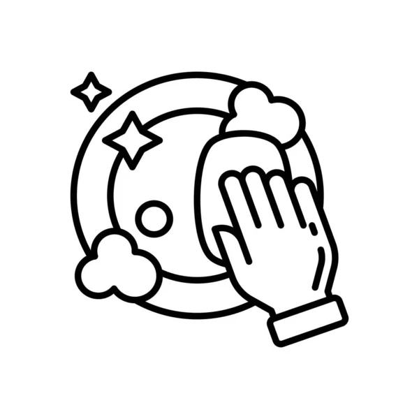 Πλύνετε Εικονίδιο Πιάτα Διάνυσμα Λογότυπο — Διανυσματικό Αρχείο