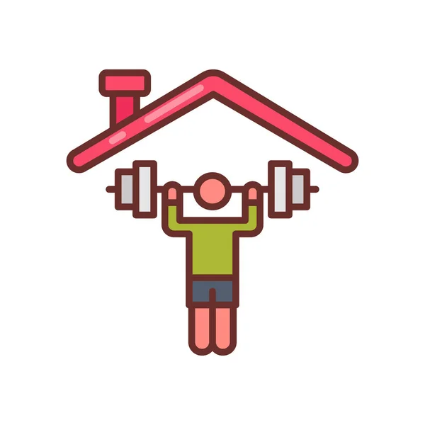Home Workout Symbol Vektor Logotyp — Stockvektor