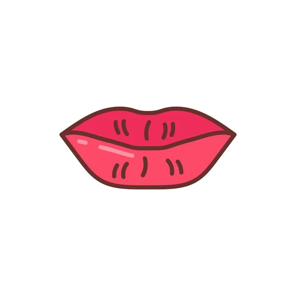 Ícone Lábios Vetor Logotipo — Vetor de Stock