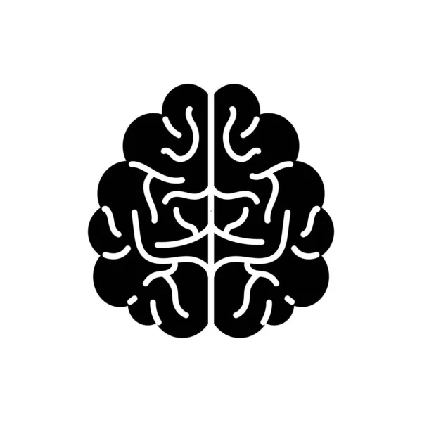 Cerebro Icono Vista Superior Vector Logotipo — Vector de stock
