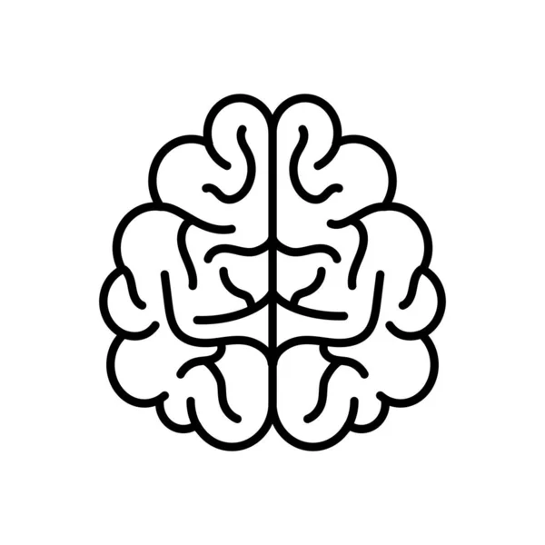 Cérebro Ícone Visão Superior Vetor Logotipo —  Vetores de Stock