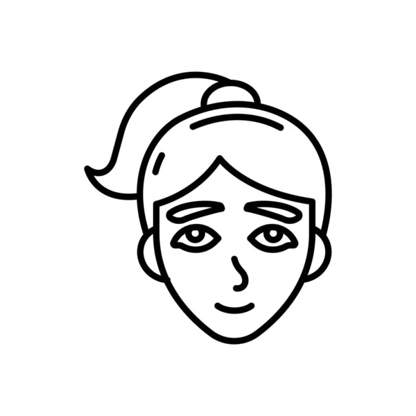 Mujer Icono Cara Vector Logotipo — Archivo Imágenes Vectoriales