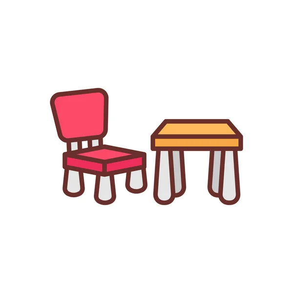 Table Chaise Icône Dans Vecteur Logotype — Image vectorielle
