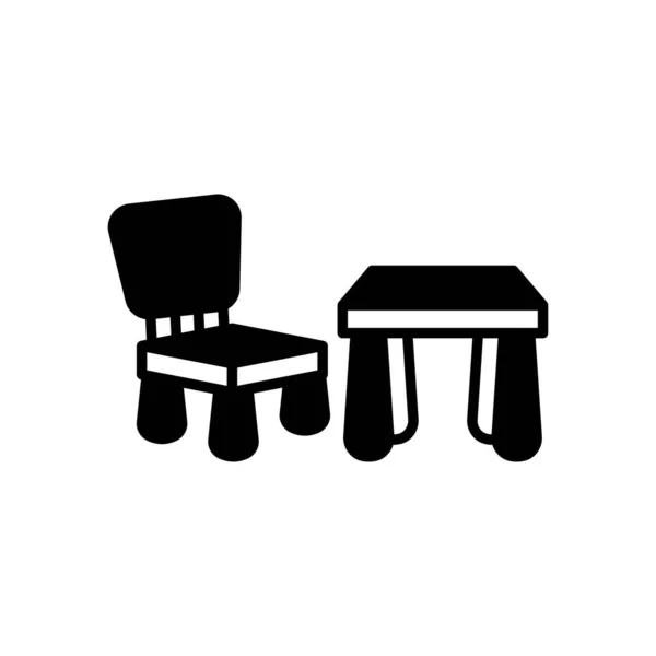 Table Chaise Icône Dans Vecteur Logotype — Image vectorielle