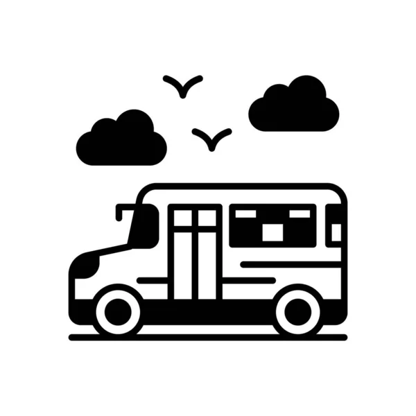 Icono Del Autobús Escolar Vector Logotipo — Archivo Imágenes Vectoriales